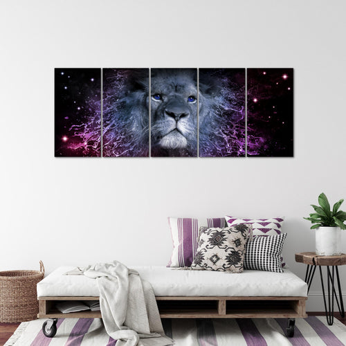 Runa Art Bild Sternzeichen Löwe Wandbilder auf Vlies Leinwand 5 Teilig Wanddekoration Wohnzimmer Schlafzimmer 040756c
