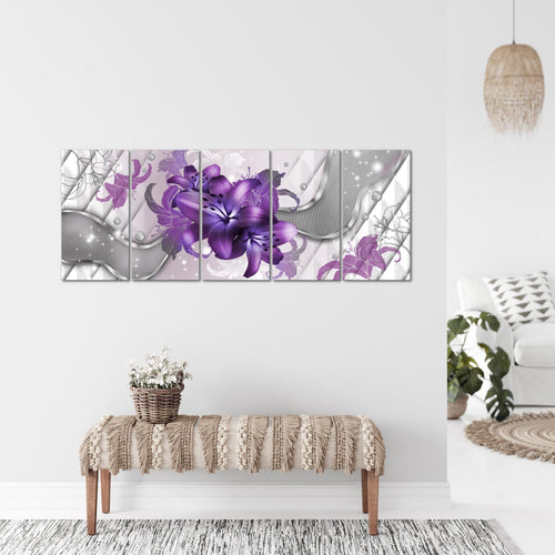 Runa Art Bild Blumen Lilien Wandbilder auf Vlies Leinwand 5 Teilig Wanddekoration Wohnzimmer Schlafzimmer 016556c