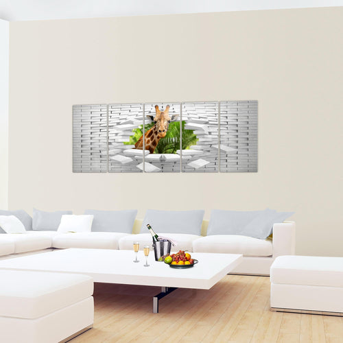 Runa Art Wandbild Tieger Abstrakt 1 Teilig 100 x 40 cm Modern Bild auf Vlies Leinwand 3D Effekt Wohnzimmer Schlafzimmer Bunt 037412a