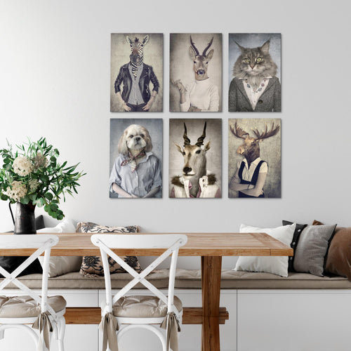 Novart Wandbilder Set Abstrakt - KOMPLETT AUFHÄNGFERTIG - Made in Germany - Moderne Bilder  Wohnzimmer Schlafzimmer - N019264a