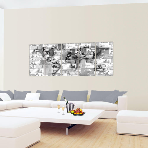 Runa Art Bild Weltkarte Banksy Collage Wandbilder auf Vlies Leinwand 5 Teilig Wanddekoration Loft Wohnzimmer 104556c