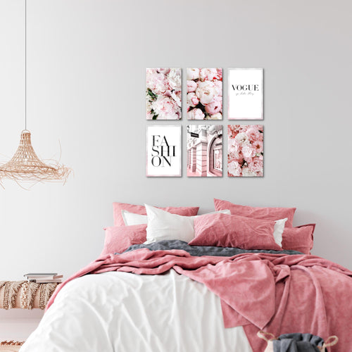 Novart Wandbilder Set Coco Fashion - KOMPLETT AUFHÄNGFERTIG - Made in Germany - Moderne Bilder  Wohnzimmer Mädchen Teenager - N016064a