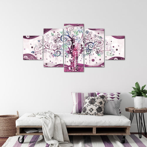 Runa Art - Bilder Gustav Klimt Baum des Lebens 200 x 100 cm 5 Teilig XXL Wanddekoration Design Bunt 003051a