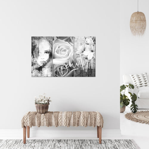 Runa Art Bild Blumen Vintage Modern Wandbilder Wohnzimmer 1 Teilig - Made In Germany - Frau Bunt Flur 039315a