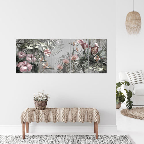 Runa Art Bild Blumen Wandbilder auf Vlies Leinwand 5 Teilig Wanddekoration Wohnzimmer Schlafzimmer 043356a