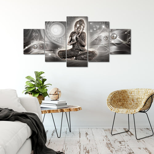 Runa Art - Bilder Buddha Zen 200 x 100 cm 5 Teilig XXL Wanddekoration Design Braun 041651a