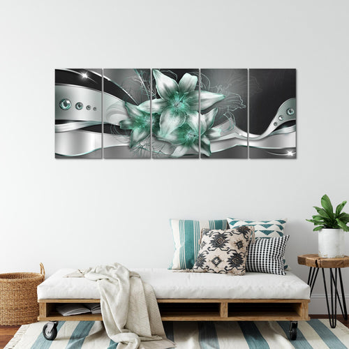 Runa Art Bild Blumen Lilien Wandbilder auf Vlies Leinwand 5 Teilig Wanddekoration Wohnzimmer Schlafzimmer 039656c