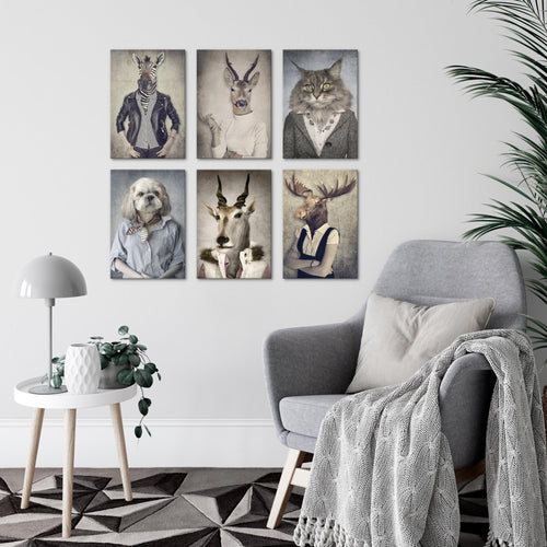 Novart Wandbilder - KEIN EXTRA RAHMEN BENÖTIGT - Wohnzimmer Schlafzimmer - Bilder Modern Abstrakt - Tiere - N019265a