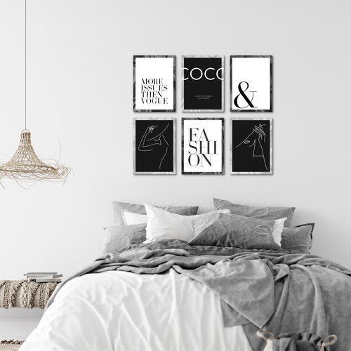 Novart Wandbilder Set Coco - KOMPLETT AUFHÄNGFERTIG - Made in Germany - Moderne Bilder  Wohnzimmer Mädchen Teenager - N002364a