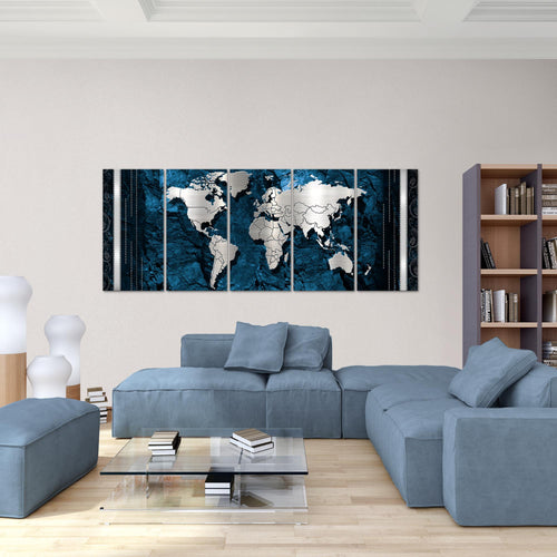 Runa Art Bild Weltkarte Wandbilder auf Vlies Leinwand 5 Teilig Wanddekoration Büro Wohnzimmer 107356b