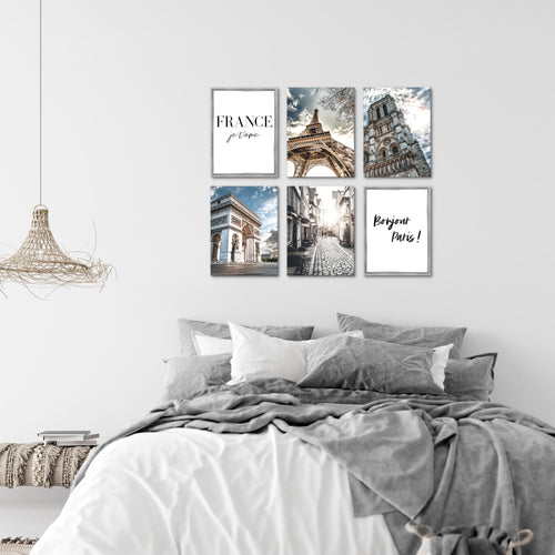 Novart Wandbilder - KEIN EXTRA RAHMEN BENÖTIGT - Wohnzimmer Schlafzimmer - Bilder Modern Paris France - Stadt - N005165a