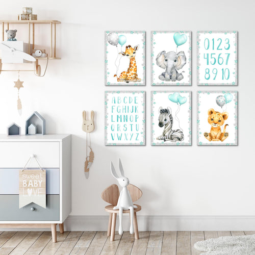 Novart Wandbilder - KEIN EXTRA RAHMEN BENÖTIGT - Kinderzimmer Mädchen - Bilder Modern Tiere - Afrika Rosa - N016665a