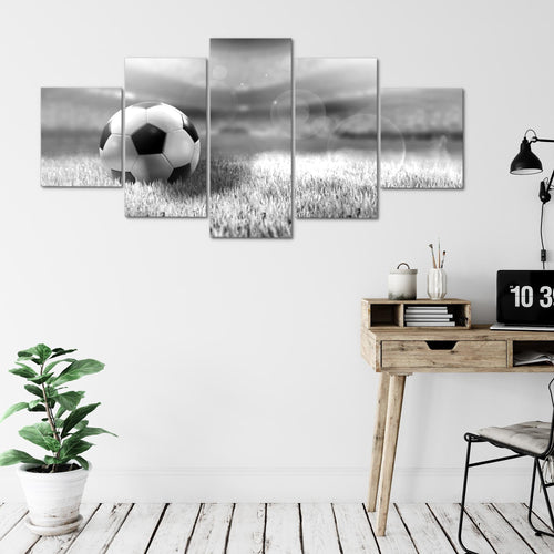 Runa Art Bild Wohnzimmer Schlafzimmer Fussball 5 Teilig Sport Grün Wandbilder auf Vlies Leinwand 402453c