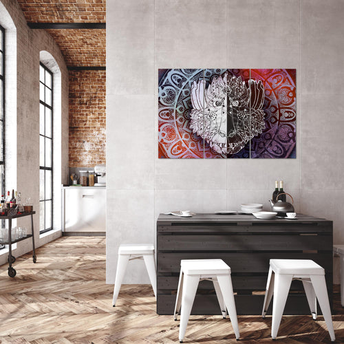 Runa Art Wandbilder Mandala Abstrakt Bild XXL Wohnzimmer Schlafzimmer Beige Braun Kupfer 120 x 80 cm 3 Teilig 040131c