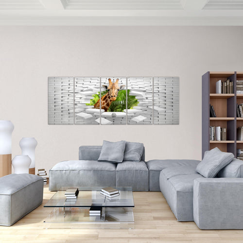 Runa Art Bild Tieger Abstrakt Wandbilder auf Vlies Leinwand 5 Teilig Wanddekoration Wohnzimmer Schlafzimmer 037456a