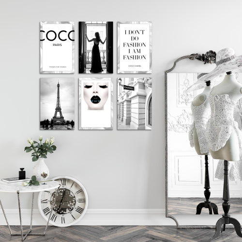 Novart Wandbilder Set Paris Fashion - KOMPLETT AUFHÄNGFERTIG - Made in Germany - Moderne Bilder  Wohnzimmer Schlafzimmer - N015664a