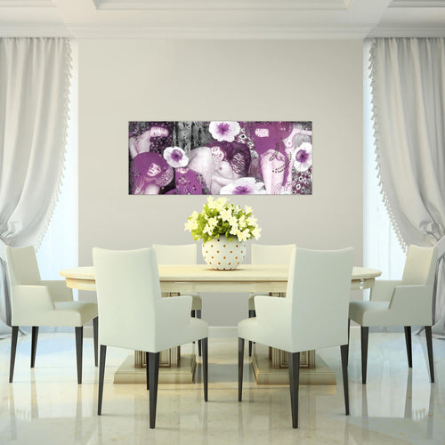 Runa Art Wandbild Collage Gustav Klimt 1 Teilig 100 x 40 cm Modern Bild auf Vlies Leinwand Frau Wohnzimmer Rot 018512a
