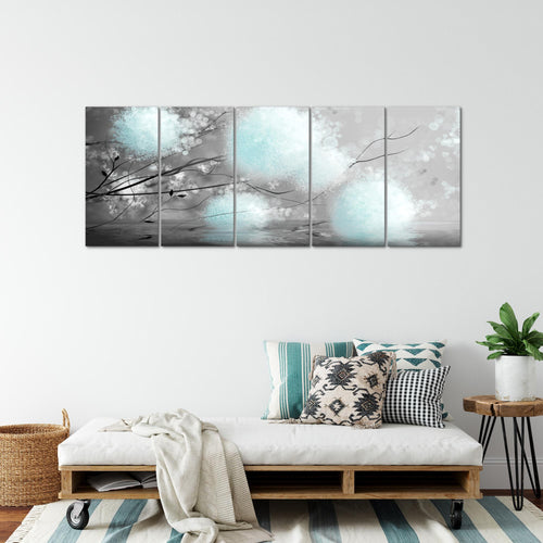 Runa Art Bild Pusteblumen Wandbilder auf Vlies Leinwand 5 Teilig Wanddekoration Wohnzimmer Schlafzimmer 044256a