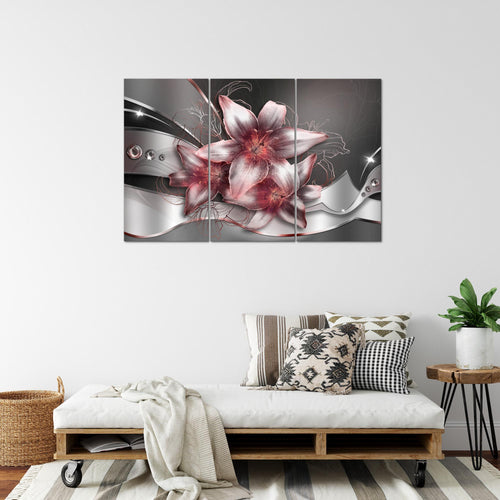 Runa Art Bild Blumen Lilien Modern Wandbilder Wohnzimmer 1 Teilig - Made In Germany - Abstrakt Gelb Gold Flur 039615a