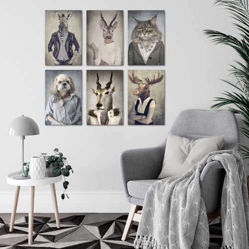 Novart Wandbilder - KEIN EXTRA RAHMEN BENÖTIGT - Wohnzimmer Schlafzimmer - Bilder Modern Abstrakt - Tiere - N019265a