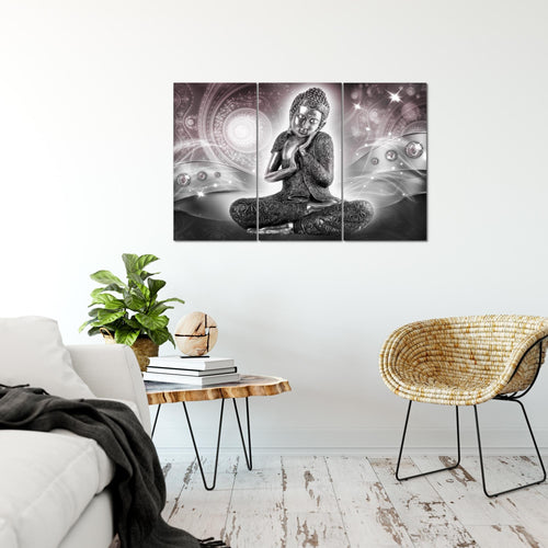Runa Art Wandbilder Buddha Zen Bild XXL Wohnzimmer Schlafzimmer Braun Feng Shui 120 x 80 cm 3 Teilig 041631a