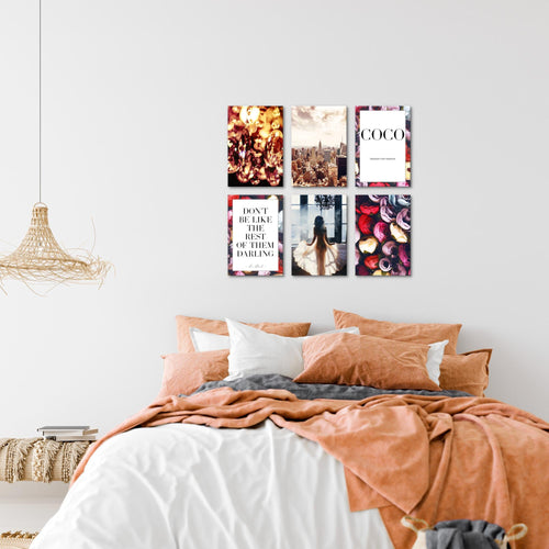 Novart Wandbilder - KEIN EXTRA RAHMEN BENÖTIGT - Wohnzimmer Mädchen Teenager - Bilder Modern Fashion - New York - N016265a