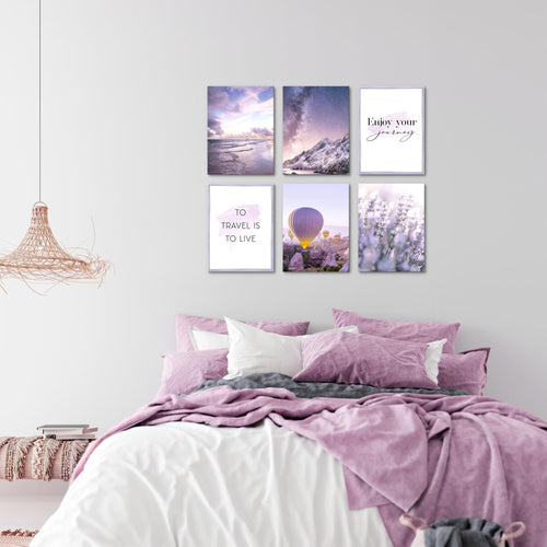 Novart Wandbilder Set Natur Blumen - KOMPLETT AUFHÄNGFERTIG - Made in Germany - Moderne Bilder  Wohnzimmer Schlafzimmer - N006464a