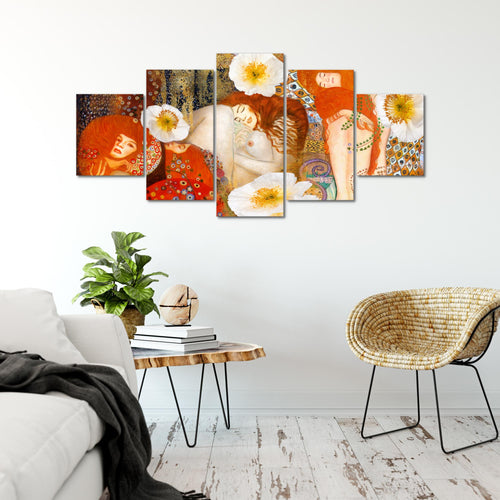 Runa Art - Bilder Collage Gustav Klimt 200 x 100 cm 5 Teilig XXL Wanddekoration Design Violett 018551c