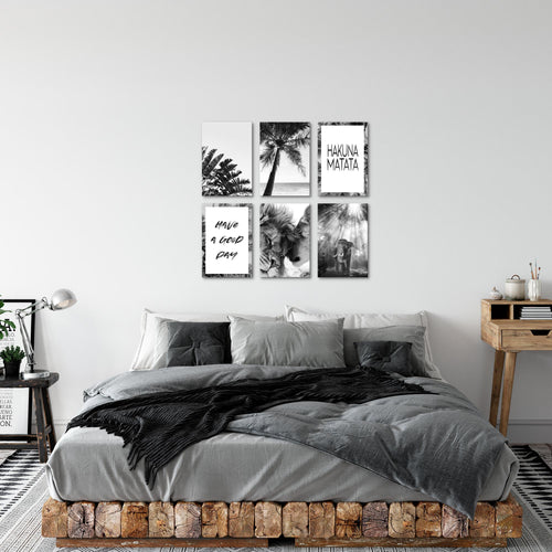Novart Wandbilder Set Löwen Liebe - KOMPLETT AUFHÄNGFERTIG - Made in Germany - Moderne Bilder  Wohnzimmer Schlafzimmer - N014664a