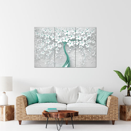 Runa Art Bild Blumen Modern Wandbilder Wohnzimmer 1 Teilig - Made In Germany - Abstrakt Baum Schwarz Gold Flur 039715c