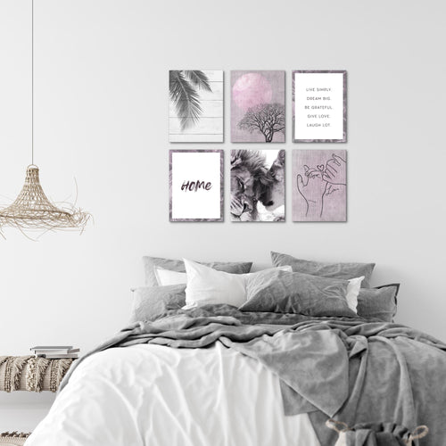 Novart Wandbilder - KEIN EXTRA RAHMEN BENÖTIGT - Wohnzimmer Schlafzimmer - Bilder Modern Löwen Liebe - Natur - N018565b
