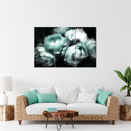 Runa Art Bild Blumen Rosen Modern Wandbilder Wohnzimmer 1 Teilig - Made In Germany - Vintage Schwarz Bunt Flur 039115c
