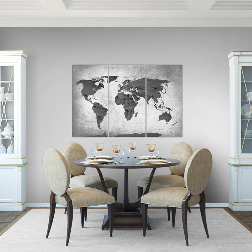 Runa Art Bild Weltkarte Modern Wandbilder Wohnzimmer Büro 1 Teilig - Made In Germany - Vintage Antik Braun Flur 104015b