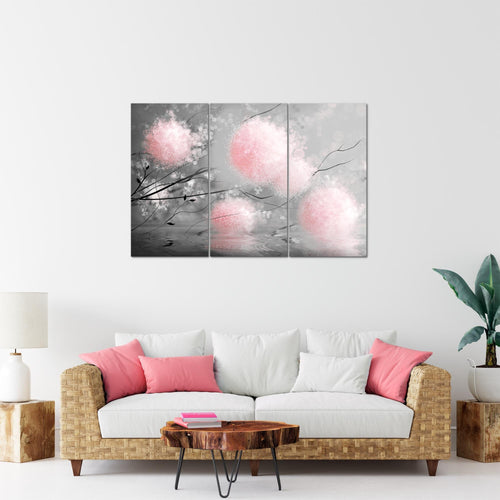 Runa Art Wandbilder Pusteblumen Bild XXL Wohnzimmer Schlafzimmer Grau Beige Abstrakt 120 x 80 cm 3 Teilig 044231a
