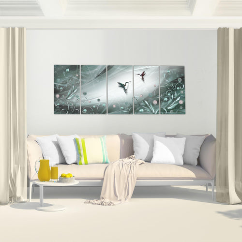 Runa Art Wandbild Vintage Vogel 1 Teilig 100 x 40 cm Modern Bild auf Vlies Leinwand Abstrakt Wohnzimmer Schlafzimmer Biege Braun 038312a
