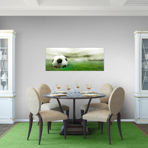 Runa Art Wandbild Fussball 1 Teilig 100 x 40 cm Modern Bild auf Vlies Leinwand Sport Wohnzimmer Schlafzimmer Grau 402412b