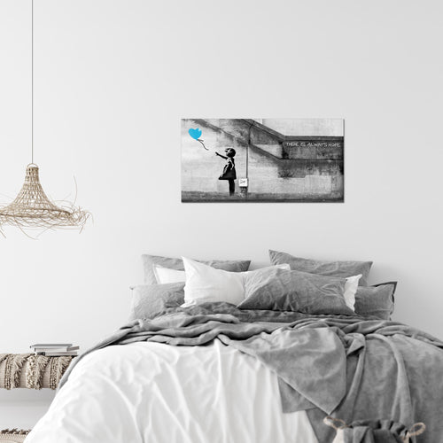 Runa Art Bild Banksy Ballon Girl Modern Wandbilder Loft Wohnzimmer 1 Teilig - Made in Germany - Street Art Red Flur 301614a