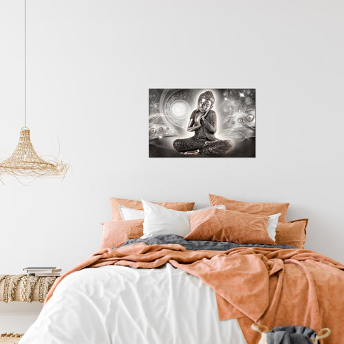 Runa Art Bild Buddha Zen Modern Wandbilder Wohnzimmer Schlafzimmer 1 Teilig - Made In Germany - Feng Shui Rosa Grau Flur 041615c