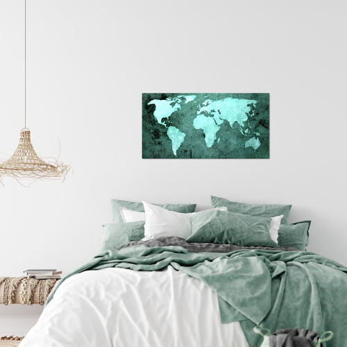 Runa Art Bild Weltkarte Modern Wandbilder Wohnzimmer Büro 1 Teilig - Made In Germany - Vintage Antik Braun Flur 101715c