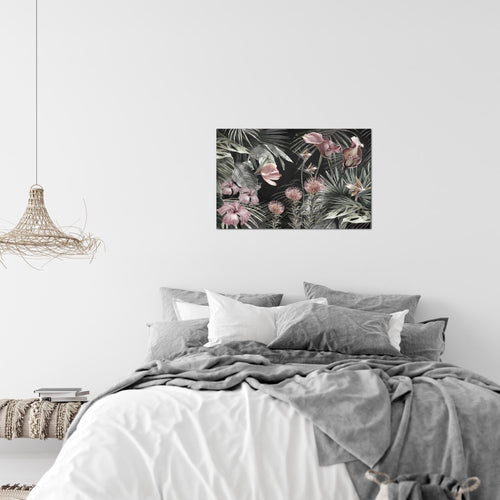 Runa Art Bild Blumen Modern Wandbilder Wohnzimmer 1 Teilig - Made In Germany - Vintage Natur Grün Flur 043315b