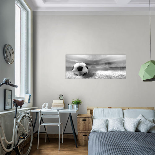 Runa Art Wandbild Fussball 1 Teilig 100 x 40 cm Modern Bild auf Vlies Leinwand Sport Wohnzimmer Schlafzimmer Grün 402412c