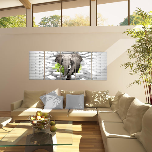 Runa Art Bild Giraffe Abstrakt Wandbilder auf Vlies Leinwand 5 Teilig Wanddekoration Wohnzimmer Schlafzimmer 037456c