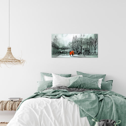Runa Art Bild London Modern Wandbilder Wohnzimmer Schlafzimmer 1 Teilig - Made In Germany - Stadt Abstrakt Braun Flur 009715a