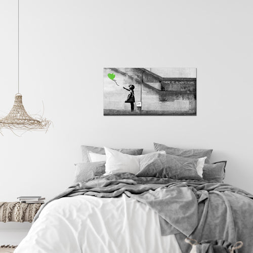 Runa Art Bild Banksy Ballon Girl Modern Wandbilder Loft Wohnzimmer 1 Teilig - Made In Germany - Street Art Red Flur 301615a