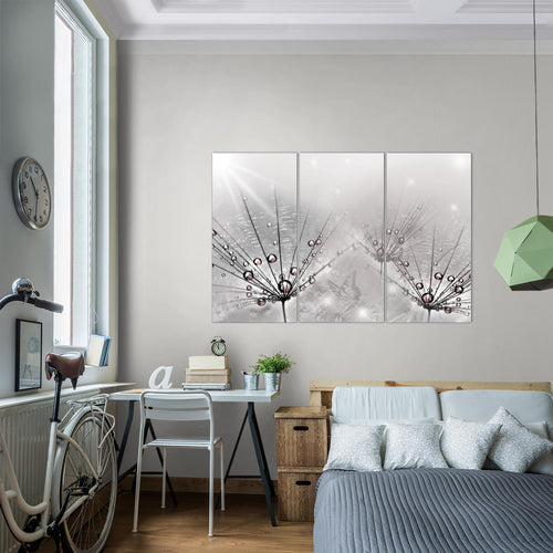 Runa Art Bild Pusteblume Modern Wandbilder Wohnzimmer Schlafzimmer 1 Teilig - Made In Germany - Natur Grau Flur 016915b