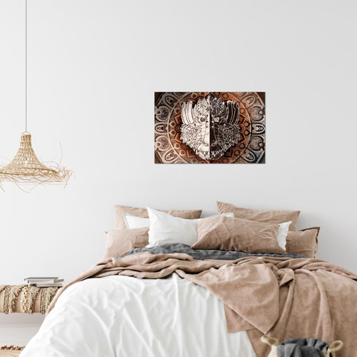 Runa Art Bild Mandala Abstrakt Modern Wandbilder Wohnzimmer Schlafzimmer 1 Teilig - Made In Germany - Kupfer Beige Braun Flur 040115c