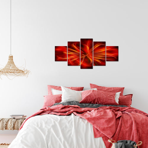 Runa Art - Bilder Abstrakt 200 x 100 cm 5 Teilig XXL Wanddekoration Design Bewegung Blau 100051b