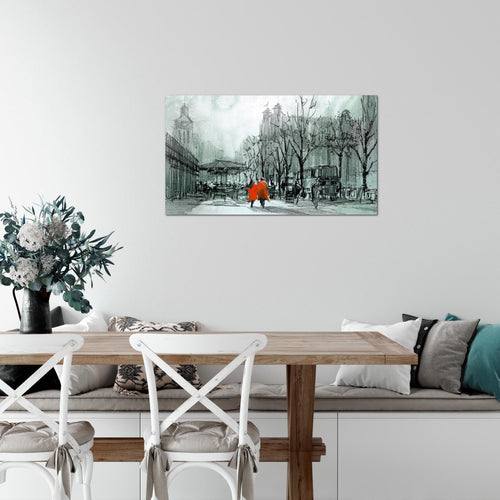 Runa Art Bild London Modern Wandbilder Wohnzimmer Schlafzimmer 1 Teilig - Made In Germany - Stadt Abstrakt Blau Flur 009715b