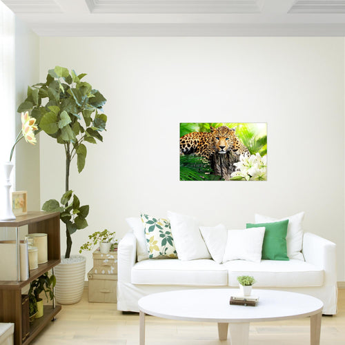 Runa Art Bild Afrika Leopard Modern Wandbilder Wohnzimmer Schlafzimmer 1 Teilig - Made In Germany - Natur Savanne Grün Flur 006715a