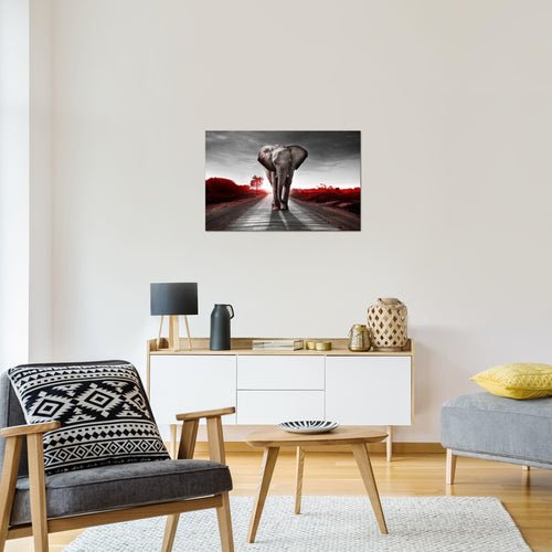 Runa Art Bild Afrika Elefant Modern Wandbilder Wohnzimmer Schlafzimmer 1 Teilig - Made In Germany - Tiere Braun Flur 042615a